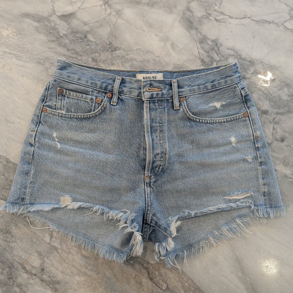 AGOLDE Parker Vintage Cutoff Denim Shorts in Swapmeet